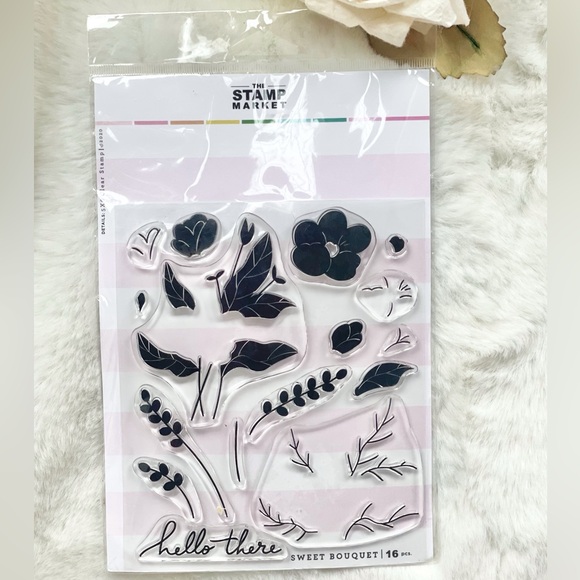 New with tag THE STAMP MARKET “SWEET BOUQUET” 16pc Clear Stamps. #DIY #cards - Picture 2 of 4